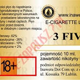 3 FIVE  poj. 10ml LIQUID INAWERA bez nikotyny