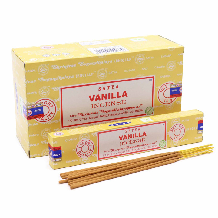 Satya Vanilla Kadzidełka 15 g – słodki relaks i ciepła energia