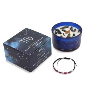 Świeca Zodiak Panna z Bransoletką – Tree Agate & Oud