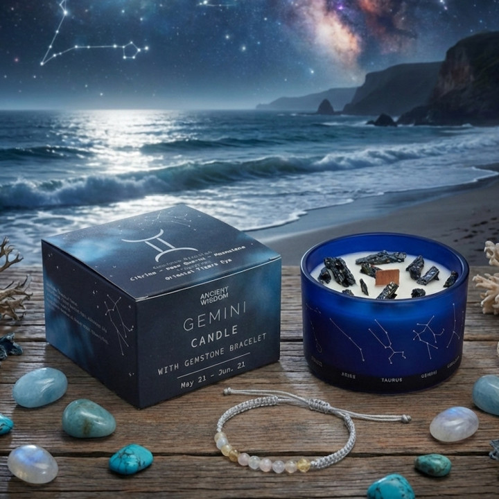 Świeca Zodiak Bliźnięta z Bransoletką – Oriental Tiger’s Eye