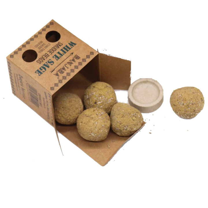 Kadzidełka Kule Banjara - Biała Szałwia 5 szt. + podstawka | naturalny relaks