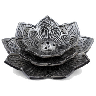 Podstawka Pod Kadzidełka – Potrójny Kwiat Lotosu Aluminium | Sklep Ezoteryczny