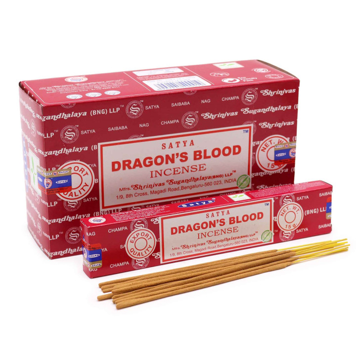 Satya Dragon’s Blood Kadzidełka 15 g – oczyszczenie i energia