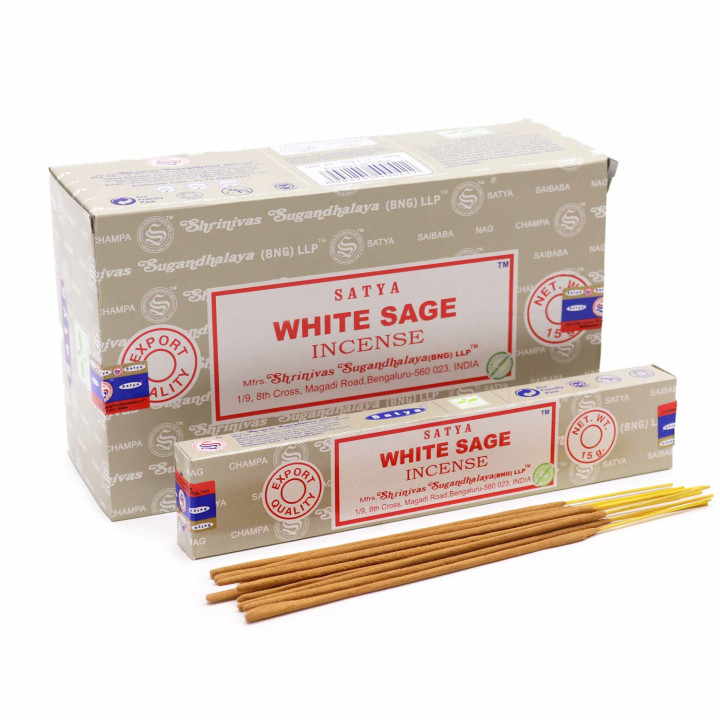 Satya White Sage 15 g – oczyszczenie, harmonia i pozytywna energia