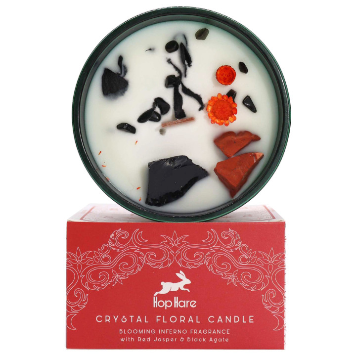 Hop Hare – Diabeł | Świeca sojowa z turmalinem i różą, zapach czarnej wanilii