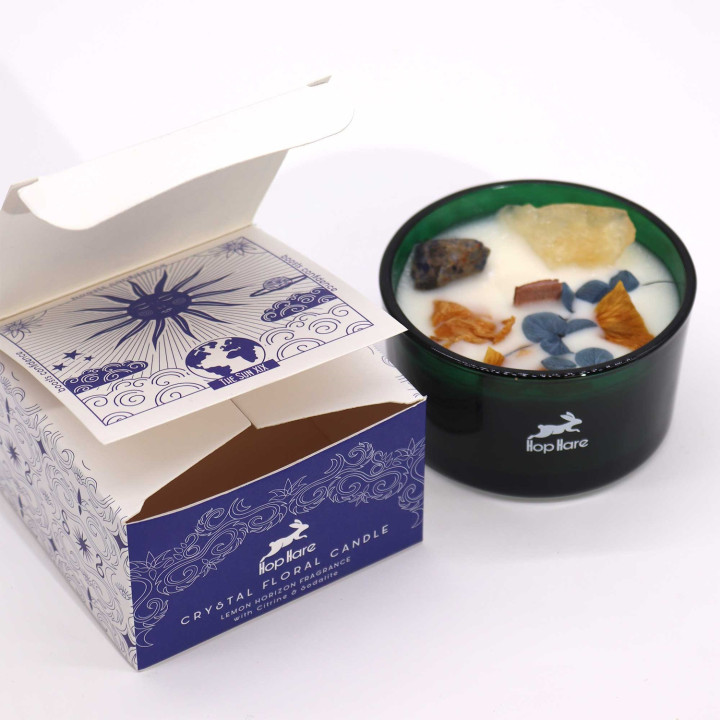 Hop Hare – Słońce | Świeca sojowa z cytrynem i nagietkiem, zapach cytrusów i miodu