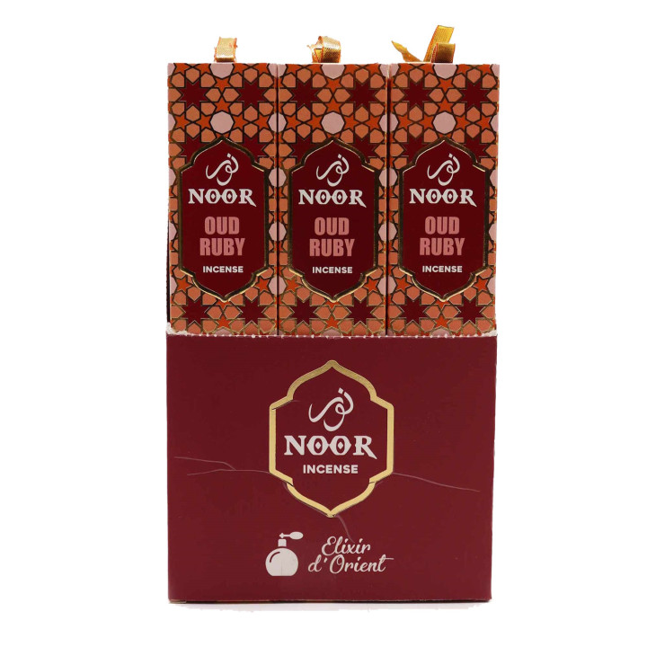 Kadzidełka Premium Noor Oud Ruby 15 g – orientalny zapach oudu z różą i jagodami