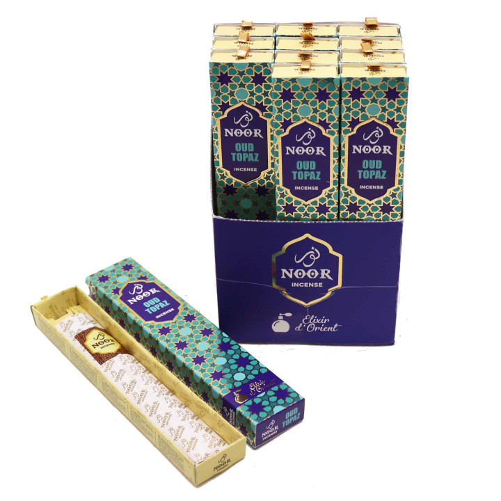 Kadzidełka Premium Noor Oud Topaz 15 g – orientalny oud z nutą szafranu i sandałowca