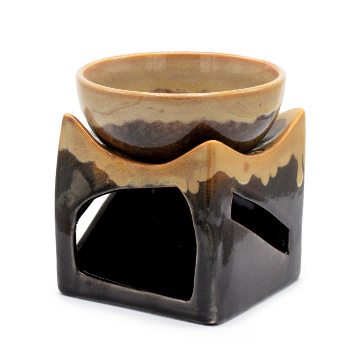 Kominek Zapachowy Szczęśliwa Moneta Brązowy | Ceramiczny Kominek Orientalny do Aromaterapii