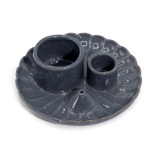 Podstawka na Palo Santo Kwiat Lotosu Szara z Połyskiem | Ceramiczna Podstawka pod Pęczki