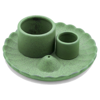 Podstawka na Palo Santo Kwiat Lotosu niebieska matowa | Ceramiczna Podstawka pod Pęczki