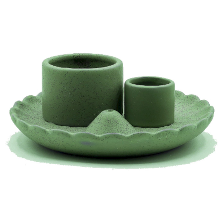 Podstawka na Palo Santo Kwiat Lotosu niebieska matowa | Ceramiczna Podstawka pod Pęczki