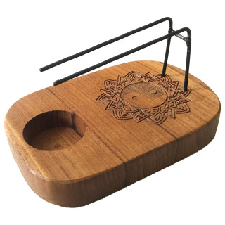 Podstawka na Palo Santo z Drewna Tekowego – Yin-Yang | Harmonia i Równowaga